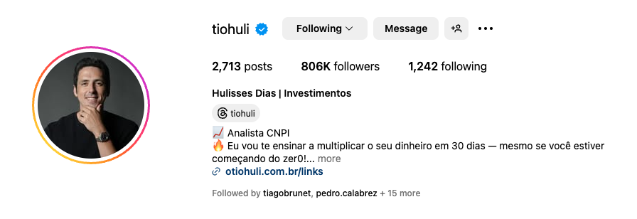 bio do infoprodutor tiohuli (@tiohuli)